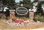 Greenhaven Golf Course - 5' x 8' sandblasted cedar, hand painted monument sign