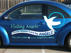 Side view -Digitally printed and cut vinyl for Visiting Angels