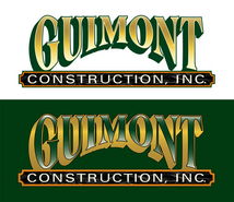 Guimont Construction color version of logo on light and dark backgrounds